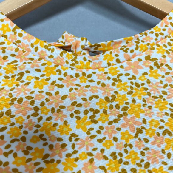 NWT Art Class Girls' Swimsuit Ditsy Meadow Rash Guard One Piece XL 14 Yellow - Picture 12 of 12